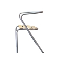 Стілець металевий, з дерев'ним сидінням (бук)