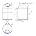 Урна металева оцинкована "R2D2 Blue" 